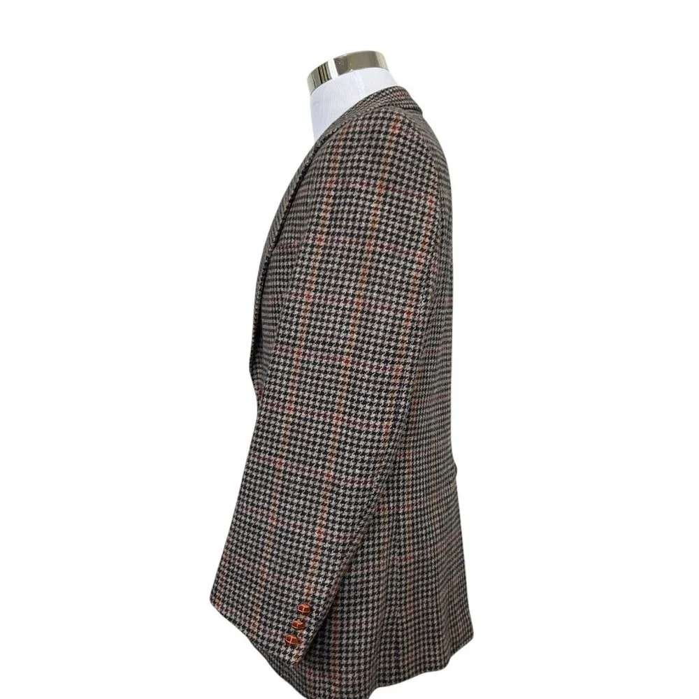 Alexander Shields Houndstooth Blazer 37R Career Dark Academia Wool‎ Preppy Bloke